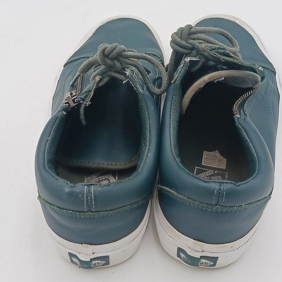 Vans Forrest Green Leather Unisex Women's 8/ Men 6.5 Zipper Sneakers 721499‎ - Picture 6 of 8